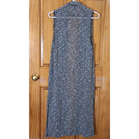 Sans Souci Vest Womens Medium Sleeveless Loose Knit Sweater Cardigan Open Office - Picture 4 of 6